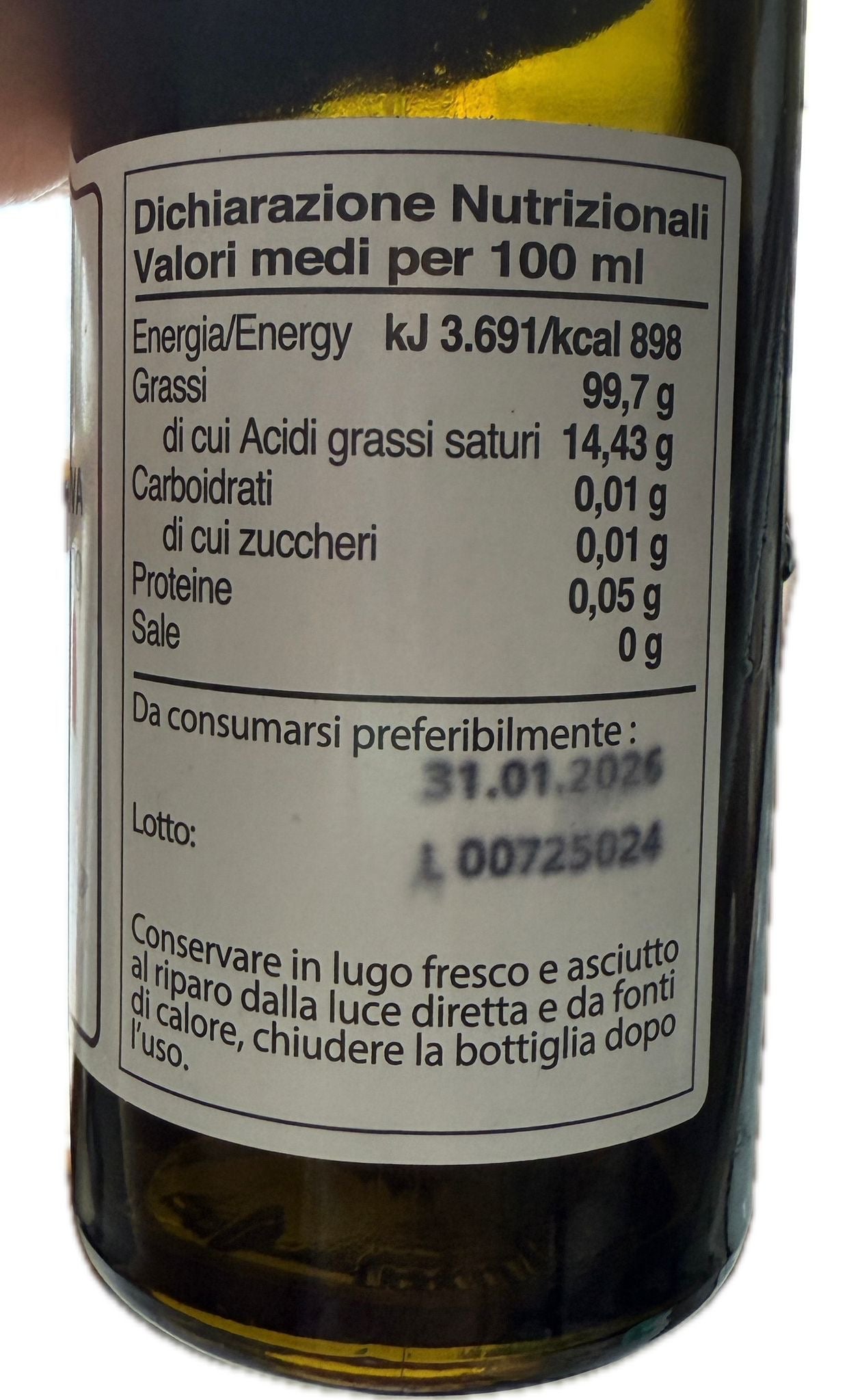 EXTRA VIRGIN OLIVE OIL "RISERVA SPECIALE" MONOVARIETAL “Carolea” cultivar
