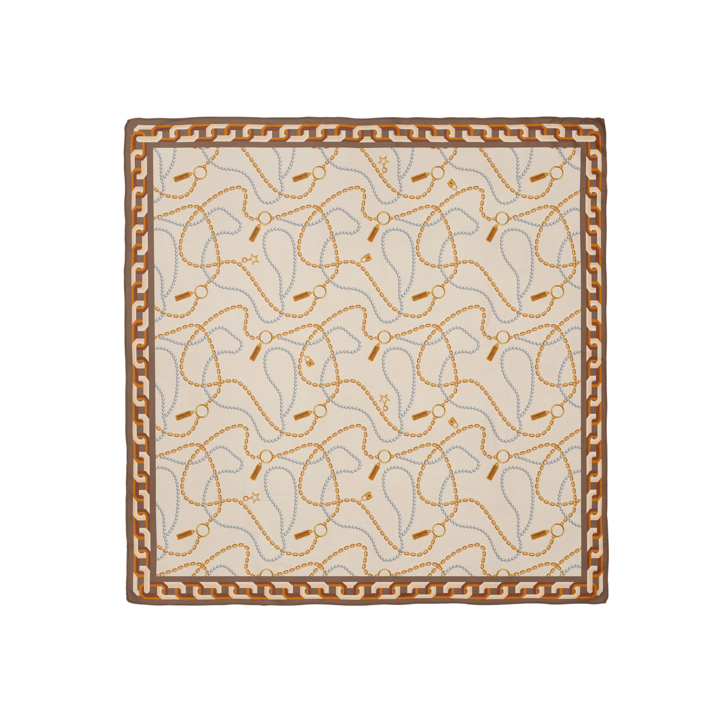 Heritage Chain and Pearls Silk Square Scarf