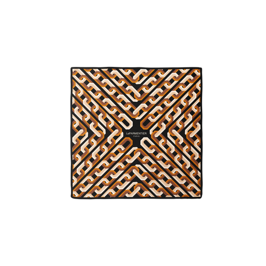 Chain Motif Bandana Silk Scarf