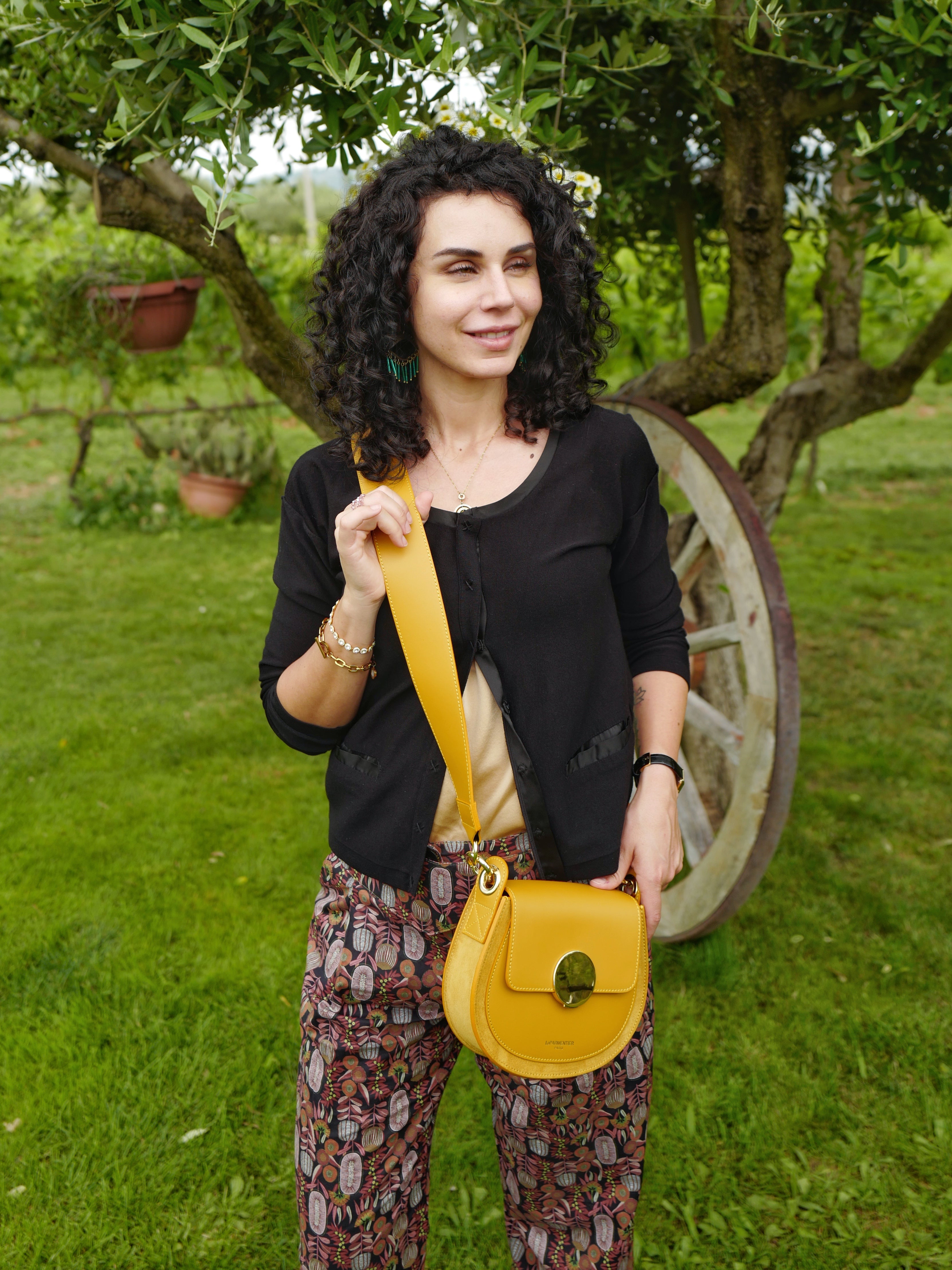 Le parmentier yucca suede and leather shoulder bag sale